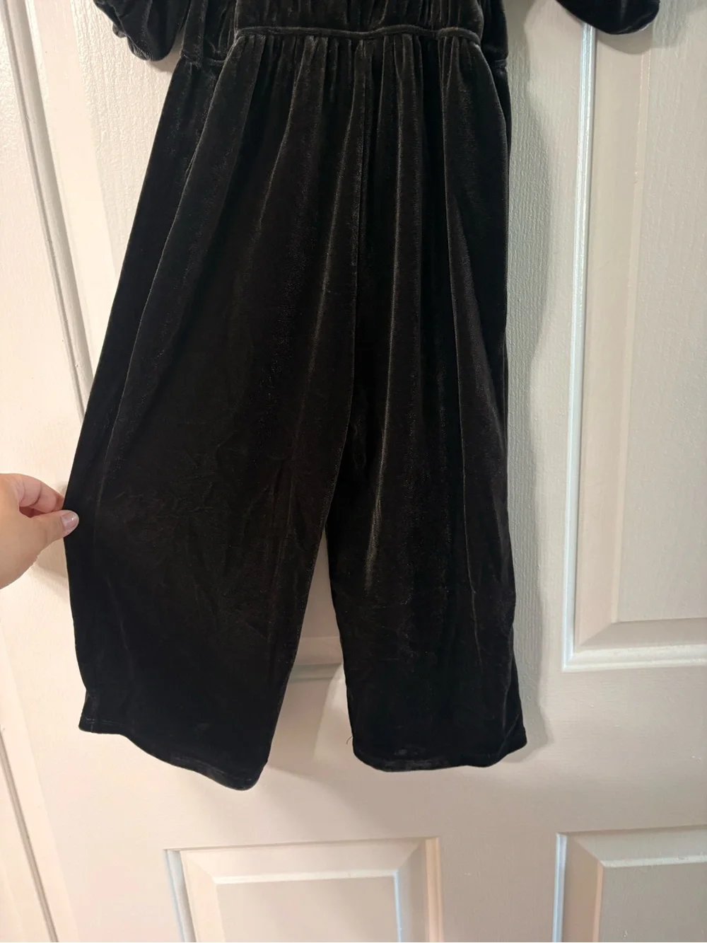 Old Navy Black Velvet Puff-Sleeve Girls' Dress